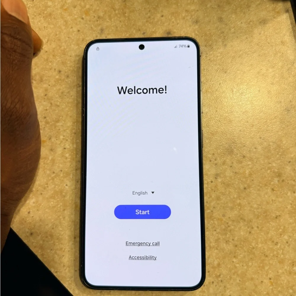 Samsung Smartphone with Pink Display